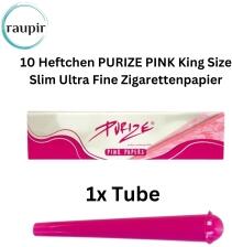 raupir Set 10 Heftchen PURIZE PINK King Size Slim Ultra Fine Zigarettenpapier