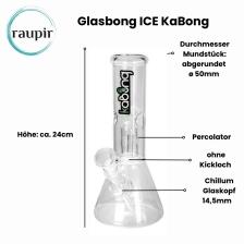raupir Set Glasbong Bong 24cm KaBong Ice Percolator Siebe Grinder