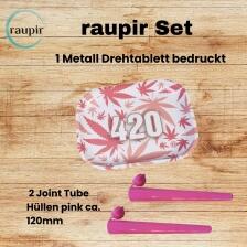 raupir Set pink Purize Filter Choosypapers Grinder Papers Drehtablett