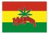 Flagge Marijuana, Fahne in Rasta - Farben, mit Cannabisblatt / Hanf
