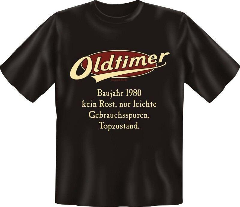 Fun-Shirt mit Spruch: OLDTIMER BAUJAHR 1980
