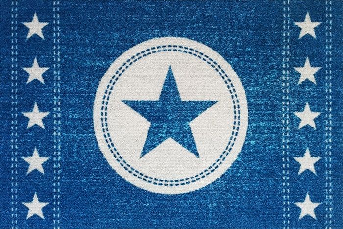 Fußmatte Sterne Jeans blau