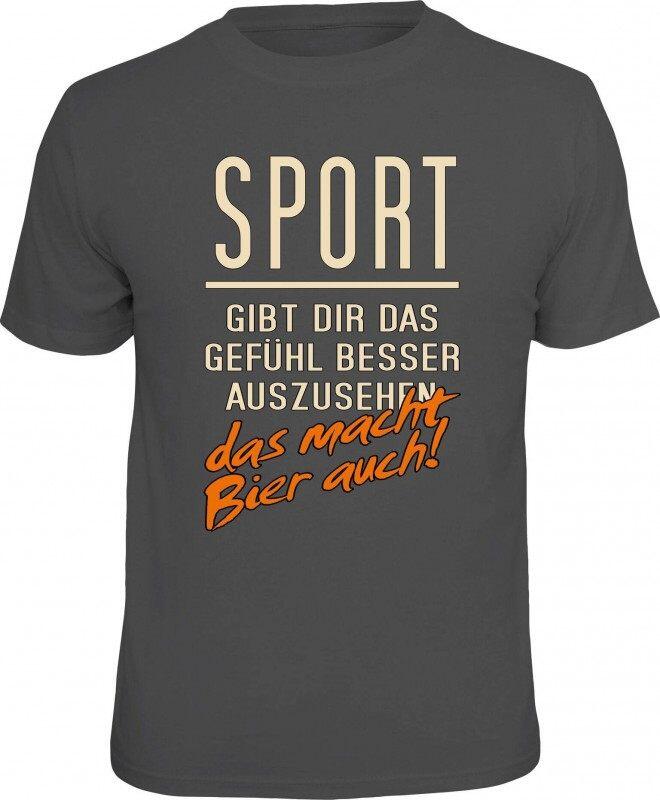 T-Shirt SPORT GIBT DIR  DAS GEFÜHL BESSER AUSZUSEHEN BIER AUCH