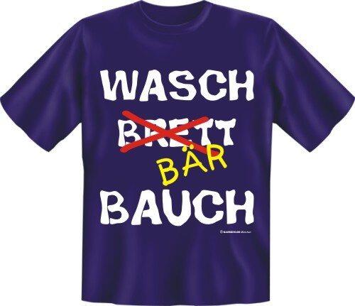 Fun-Shirt mit Spruch: WASCH BRETT BÄR BAUCH
