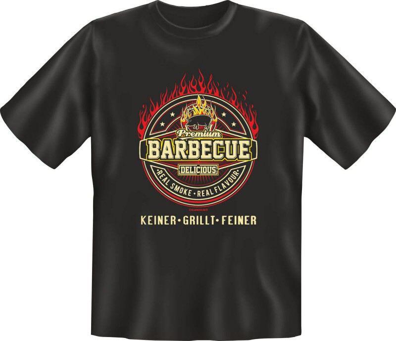 Fun-Shirt mit Spruch: BARBECUE - KEINER GRILLT FEINER