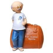 Spardose Rentner mit Koffer Rente Ruhestand Sparbüchse Geschenk