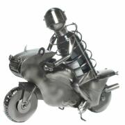 Flaschenhalter Motorradfahrer aus Metall Flaschenständer