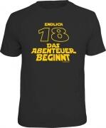 T-Shirt ENDLICH 18 DAS ABENTEUER BEGINNT