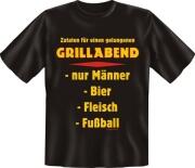 Fun Shirt ZUTATEN FÜR GRILLABEND GRILL grillen T-Shirt Spruch