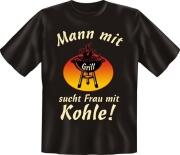 T-Shirt mit Fun Spruch: Mann mit Grill Fun-Shirt, Sprüche-Shirt