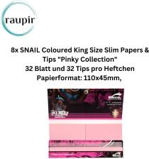 raupir Set 8 Heftchen SNAIL Coloured King Size Slim Papier mit Tips