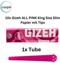 raupir Set 10 Heftchen Gizeh ALL PINK King Size Slim Papier mit Tips
