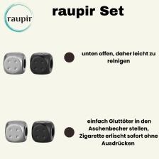 raupir Set 2x Gluttöter Würfel für Aschenbecher Metall