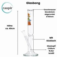 raupir Set Glasbong Pilz mit Frosch Höhe 40cm ø 50mm Chillum 18,8mm