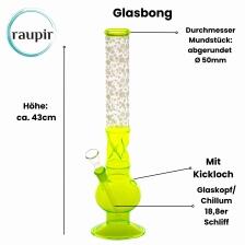 raupir Set Glasbong Greenline Höhe 43cm Ø 50mm Chillum 18,8mm