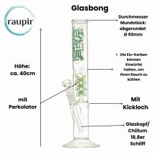 raupir Set Glasbong Amsterdam mit Perkolator Höhe 40cm Ø 50mm Chillum 18,8mm