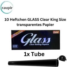 raupir Set 10 Heftchen GLASS Clear King Size transparentes Papier Zigarettenpapier