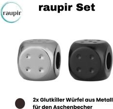 raupir Set 2x Gluttöter Würfel für Aschenbecher Metall