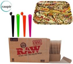 raupir Set RAW King Size Papercones 800 Hülsen Drehtablett Tubes