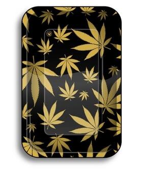 Drehtablett Rolling Tray SMALL LEAVES GOLD
