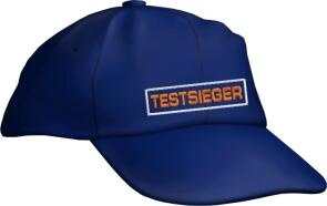 Caps Fun "TESTSIEGER", Basecap Cap bestickt blau, größenverstellbar