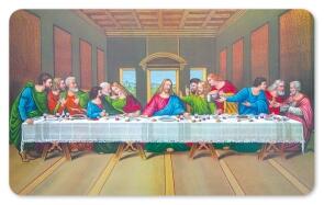 Frühstücksbrettchen Das letzte Abendmahl -Nostalgie, Schneidebrett Brettchen mit Jesus und den Jüngern
