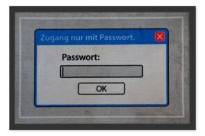 Fußmatte Zugang nur mit Passwort