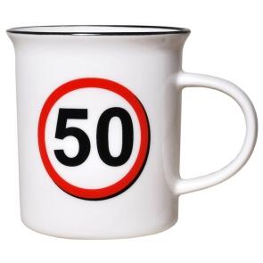 Tasse 50 Jahre Kaffebecher 50. Geburtstag weiß rot