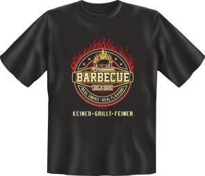 Fun-Shirt mit Spruch: BARBECUE - KEINER GRILLT FEINER