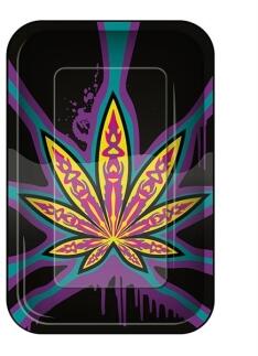 Drehtablett Rolling Tray SMALL Neon Leaves