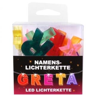 LED Namens-Lichterkette GRETA Lichterkette Name Deko innen