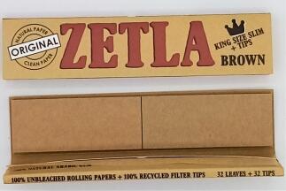 Zetla Brown Paper + Filtertips Zigarettenpapier Blättchen Papers