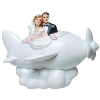 Spardose Brautpaar in Flugzeug Hochzeit