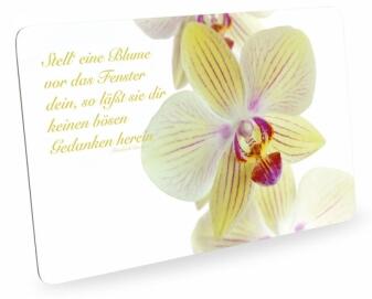 Frühstücksbrettchen Orchideen mit Zitat, Schneidebrett Brettchen Orchideen mit Spruch