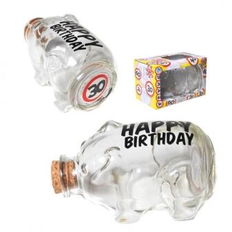 Flaschenpost Sparschwein 30 Geburtstag Sparbüchse Glas