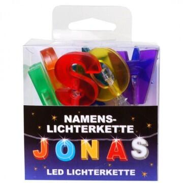 LED Namens-Lichterkette JONAS Lichterkette Name Deko innen