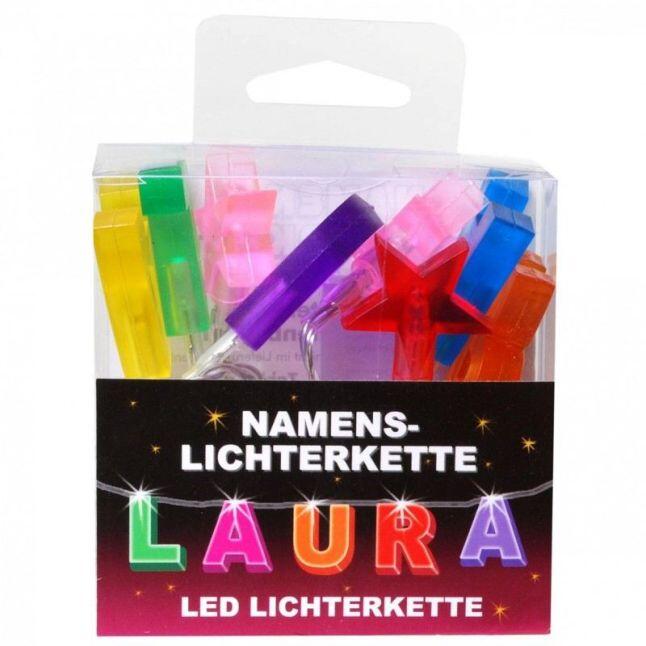LED Namens-Lichterkette LAURA Lichterkette Name Deko innen