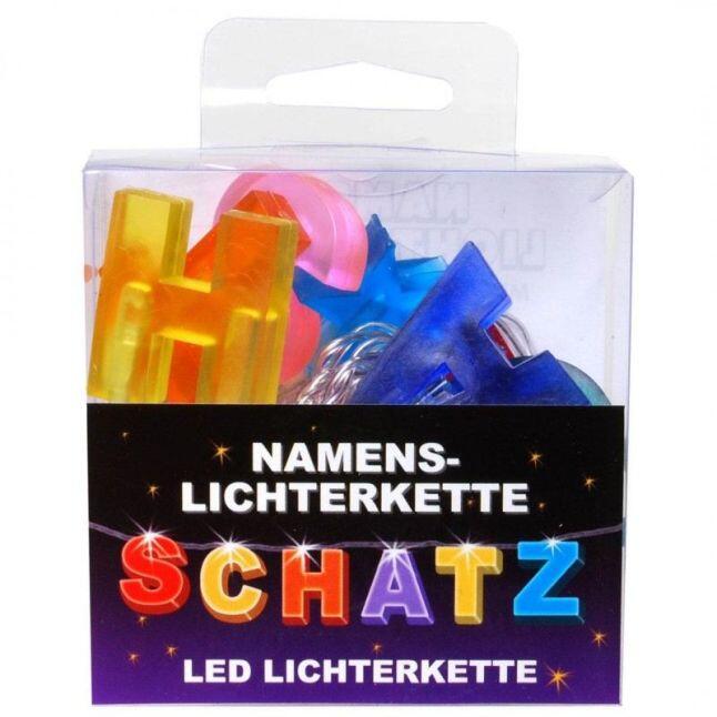 LED Namens-Lichterkette SCHATZ Lichterkette Name Deko innen Liebe