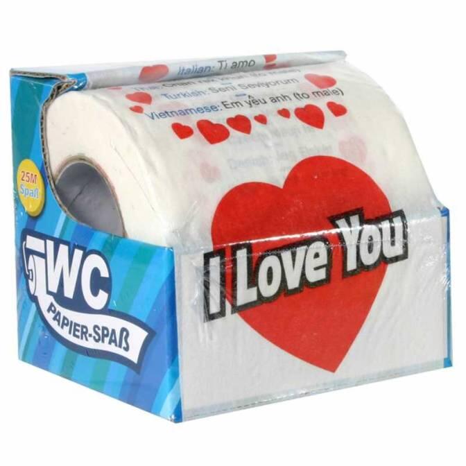 Toilettenpapier witzig I LOVE YOU! WC Klopapier mit Sprüchen