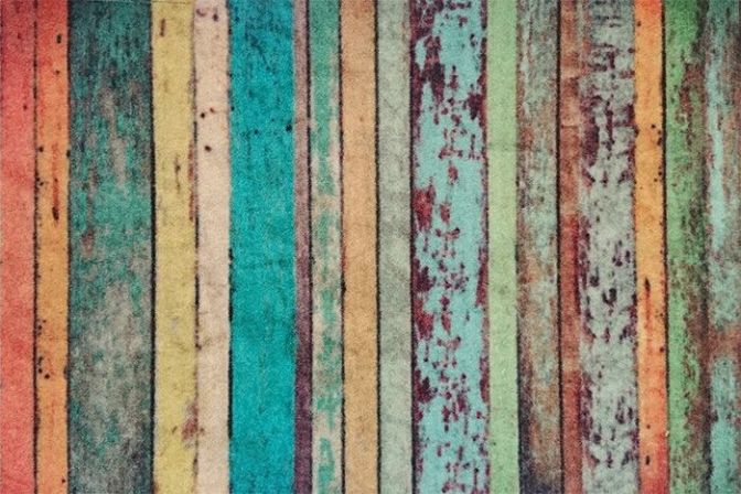 Fussmatte Streifen Holzboden retro antik Türvorleger Fußabtreter