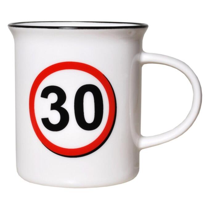 Tasse 30 Jahre Kaffebecher 30. Geburtstag weiß rot